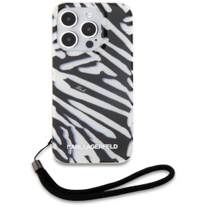 Karl Lagerfeld KLHCP15LHZBPKCCK iPhone 15 Pro 6.1" czarny/black hardcase IML Zebra Pattern & Cord