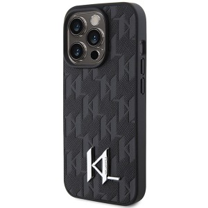 Karl Lagerfeld KLHCP15LPKLPKLK iPhone 15Pro 6.1" czarny/black hardcase Leather Monogram Hot Stamp Metal Logo
