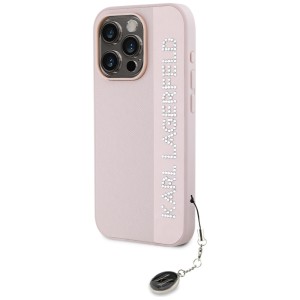 Karl Lagerfeld KLHCP15LPSAKDGCP iPhone 15 Pro 6.1" różowy/pink hardcase Saffiano Rhinestones & Charm