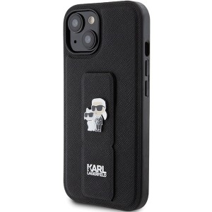 Karl Lagerfeld KLHCP15MGSAKCPK iPhone 15 Plus / 14 Plus 6.7" czarny/black hardcase Gripstand Saffiano Karl&Choupette Pins