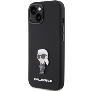 Karl Lagerfeld KLHCP15MSMHKNPK iPhone 15 Plus / 14 Plus 6.7" czarny/black Silicone Ikonik Metal Pin