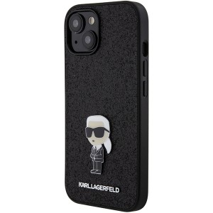 Karl Lagerfeld KLHCP15SGKNPSK iPhone 15 / 14 / 13 6.1" czarny/black hardcase Fixed Glitter Ikonik Logo Metal Pin