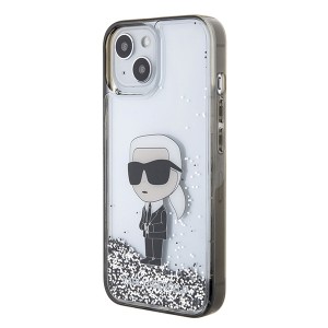 Karl Lagerfeld KLHCP15SLKKNSK iPhone 15 / 14 / 13 6.1" transparent hardcase Liquid Glitter Ikonik