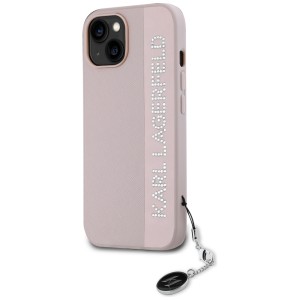 Karl Lagerfeld KLHCP15SPSAKDGCP iPhone 15 / 14 / 13 6.1" różowy/pink hardcase Saffiano Rhinestones & Charm