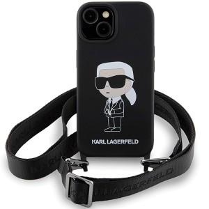Karl Lagerfeld KLHCP15SSCBSKNK iPhone 15 / 14 / 13 6.1" hardcase czarny/black Crossbody Silicone Ikonik