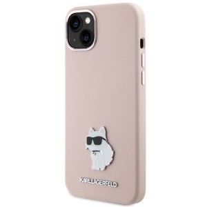 Karl Lagerfeld KLHCP15SSMHCNPP iPhone 15 / 14 / 13 6.1" różowy/pink Silicone Choupette Metal Pin