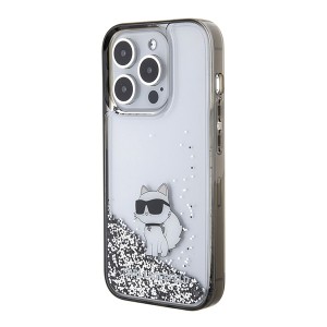 Karl Lagerfeld KLHCP15XLKCNSK iPhone 15Pro Max 6.7" transparent hardcase Liquid Glitter Choupette