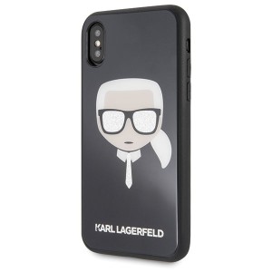 Karl Lagerfeld KLHCPXDLHBK iPhone X/Xsczarny/black Iconic Glitter Karl`s Head