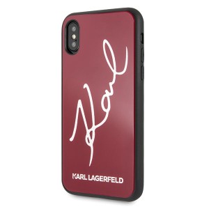 Karl Lagerfeld KLHCPXDLKSRE iPhone X/Xsczerwony/red hard case Signature Glitter