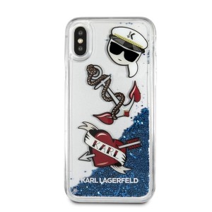 Karl Lagerfeld KLHCPXKSG iPhone X/Xshard case Captain Karl Liquid Glitter