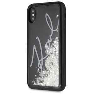 Karl Lagerfeld KLHCPXPH2IR iPhone X/Xs czarny/black Glitter Signature - Glow in the dark
