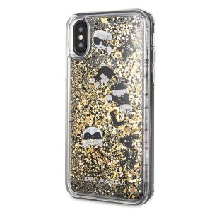 Karl Lagerfeld KLHCPXROGO iPhone X/Xsczarno-złoty/black & gold hard case Glitter