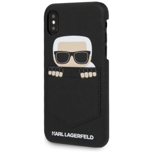 Karl Lagerfeld KLHCPXSKSF iPhone X/ Xshardcase czarny/black Sneaky Karl - Saffiano