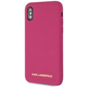 Karl Lagerfeld KLHCPXSLROG iPhone X/Xs hardcase fuksja/fushia Silicone