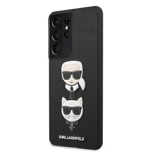 Karl Lagerfeld KLHCS21LSAKICKCBK S21Ultra G998 czarny/black hardcase Saffiano Ikonik Karl&Choupette Head