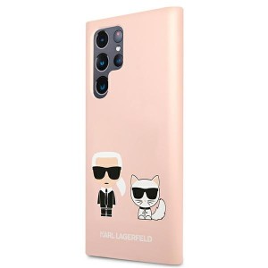 Karl Lagerfeld KLHCS22LSSKCI S22 UltraS908  hardcase jasnoróżowy/light pink Silicone Ikonik Karl & Choupette