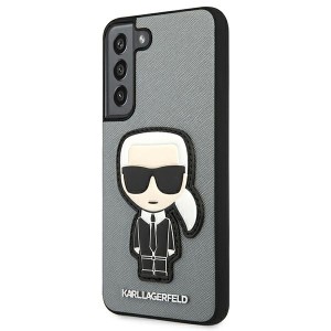 Karl Lagerfeld KLHCS22SOKPG S901 S22srebrny/silver hardcase Saffiano Ikonik Karl`s Patch