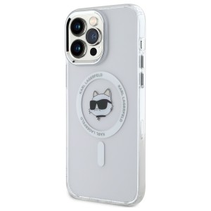 Karl Lagerfeld KLHMP13XHLSCHH iPhone 13  Pro Max 6.7" biały/white hardcase IML Metal Choupette Head MagSafe