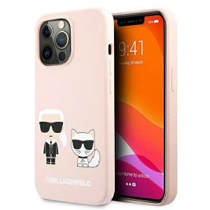 Karl Lagerfeld KLHMP13XSSKCI iPhone 13Pro Max 6,7" hardcase jasnoróżowy/light pink Silicone Ikonik Karl & Choupette Magsafe