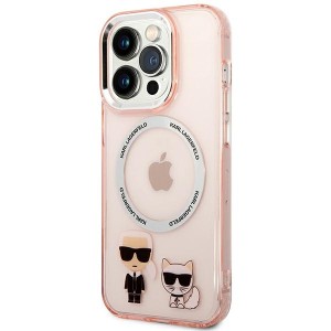 Karl Lagerfeld KLHMP14LHKCP iPhone 14Pro 6,1" hardcase różowy/pink Karl & Choupette Aluminium Magsafe