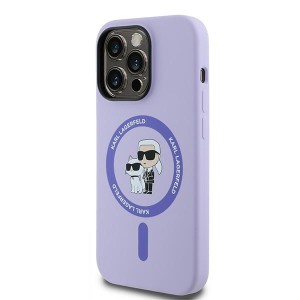 Karl Lagerfeld KLHMP14LSCMKCRHU iPhone 14 Pro 6.1" fioletowy/purple hardcase Silicone Karl&Choupette Heads Ring MagSafe