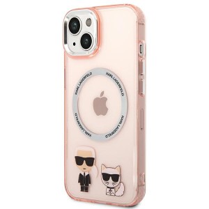 Karl Lagerfeld KLHMP14MHKCP iPhone 14 Plus / 15 Plus 6,7" hardcase różowy/pink Karl & Choupette Aluminium Magsafe
