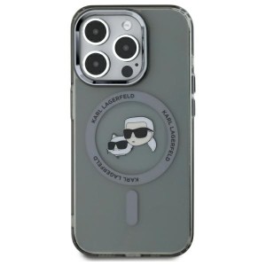 Karl Lagerfeld KLHMP15LHLSKCK iPhone 15  Pro 6.1" czarny/black hardcase IML Metal Karl&Choupette Head MagSafe