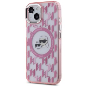 Karl Lagerfeld KLHMP15MHMCKMHP iPhone 15Plus 6.7" różowy/pink IML Monogram Karl&Choupette Head MagSafe