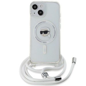 Karl Lagerfeld KLHMP15SHCKHNT iPhone 15 / 14 / 13 6.1" hardcase transparent Crossbody IML Karl Head Magsafe
