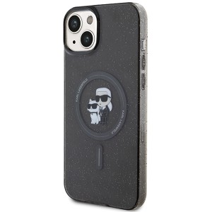 Karl Lagerfeld KLHMP15SHGKCNOK iPhone 15 / 14 / 13 6.1" czarny/black hardcase Karl&Choupette Glitter MagSafe