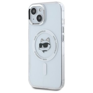 Karl Lagerfeld KLHMP15SHLSCHH iPhone 15  6.1" biały/white hardcase IML Metal Choupette Head MagSafe
