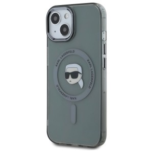 Karl Lagerfeld KLHMP15SHLSKIK iPhone 15  6.1" czarny/black hardcase IML Metal Karl Head MagSafe