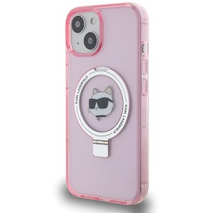 Karl Lagerfeld KLHMP15SHMRSCHP iPhone 15 / 14 / 13 6.1" różowy/pink hardcase Ring Stand Choupette Head MagSafe