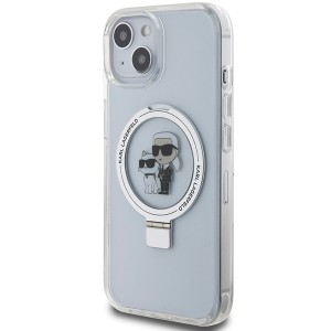 Karl Lagerfeld KLHMP15SHMRSKCH iPhone 15/ 14 / 13 6.1" biały/white hardcase Ring Stand Karl&Choupettte MagSafe