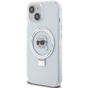 Karl Lagerfeld KLHMP15SHMRSKHH iPhone 15 / 14 / 13 6.1" biały/white hardcase Ring Stand Karl Head MagSafe