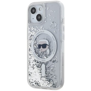 Karl Lagerfeld KLHMP15SLGKISGH iPhone15 / 14 / 13 6.1" hardcase transparent Liquid Glitter Karl Head Magsafe