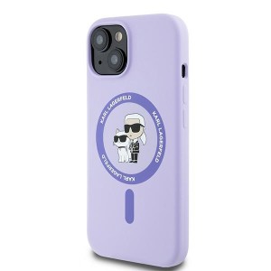 Karl Lagerfeld KLHMP15SSCMKCRHU iPhone 15 6.1" fioletowy/purple hardcase Silicone Karl&Choupette Heads Ring MagSafe