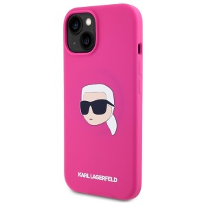 Karl Lagerfeld KLHMP15SSKHPPLF iPhone 15 6.1" fuksja/fuschia hardcase Silicone Karl Head Print MagSafe