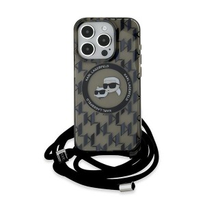 Karl Lagerfeld KLHMP15XHCKCKLCK iPhone 15 Pro Max 6.7" czarny/black hardcase IML Crossbody Monogram Karl & Choupette Head MagSafe