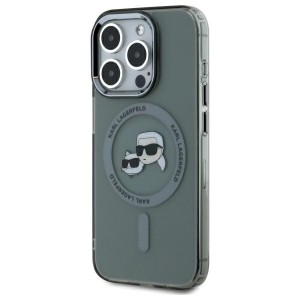 Karl Lagerfeld KLHMP15XHLSKCK iPhone 15  Pro Max 6.7" czarny/black hardcase IML Metal Karl&Choupette Head MagSafe