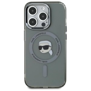 Karl Lagerfeld KLHMP15XHLSKIK iPhone 15  Pro Max 6.7" czarny/black hardcase IML Metal Karl Head MagSafe