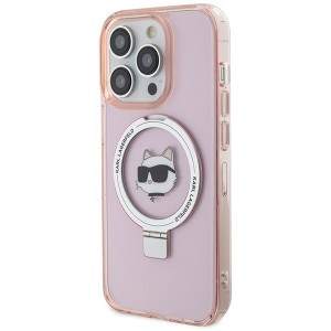 Karl Lagerfeld KLHMP15XHMRSCHP iPhone 15 Pro Max 6.7" różowy/pink hardcase Ring Stand Choupette Head MagSafe