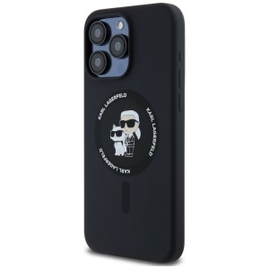 Karl Lagerfeld KLHMP15XSCMKCRHK iPhone 15 Pro Max 6.7" czarny/black hardcase Silicone Karl & Choupette Ring MagSafe