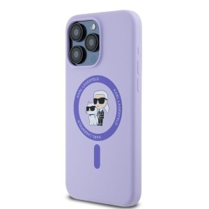 Karl Lagerfeld KLHMP15XSCMKCRHU iPhone 15 Pro Max 6.7" fioletowy/purple hardcase Silicone Karl&Choupette Heads Ring MagSafe