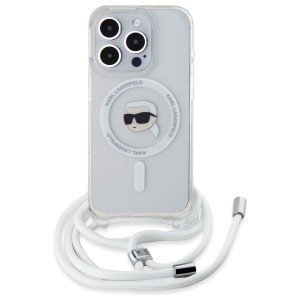 Karl Lagerfeld KLHMP16LHCKHNT iPhone 16  Pro 6.3" hardcase transparent Crossbody IML Karl Head Magsafe