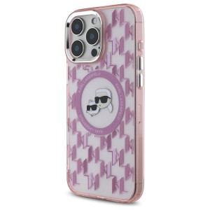Karl Lagerfeld KLHMP16LHMCKMHP iPhone 16 Pro 6.3" różowy/pink IML Monogram Karl&Choupette Head MagSafe