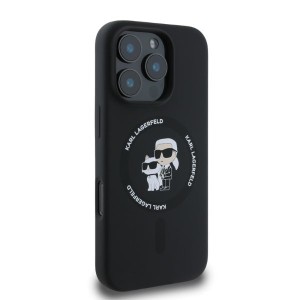 Karl Lagerfeld KLHMP16LSCMKCRHK iPhone 16 Pro 6.3" czarny/black hardcase Silicone Karl&Choupette Ring MagSafe