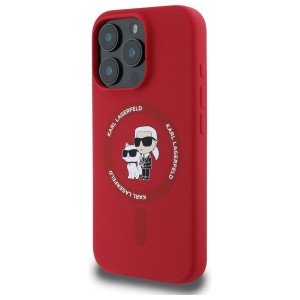 Karl Lagerfeld KLHMP16LSCMKCRHR iPhone 16 Pro 6.3" czerwony/red hardcase Silicone Karl&Choupette Ring MagSafe
