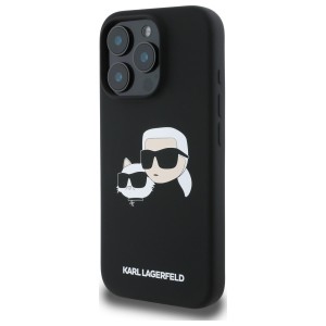 Karl Lagerfeld KLHMP16LSKCHPPLK iPhone16 Pro 6.3" czarny/black hardcase Silicone Double Heads Print MagSafe
