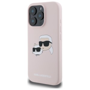 Karl Lagerfeld KLHMP16LSKCHPPLP iPhone16 Pro 6.3" różowy/pink hardcase Silicone Double Heads Print MagSafe